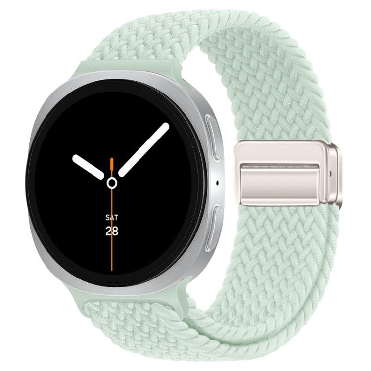 For Samsung Galaxy Watch8 / Watch8 Classic Loop Magnetic Buckle Braided Nylon Watch Band(Light Mint)