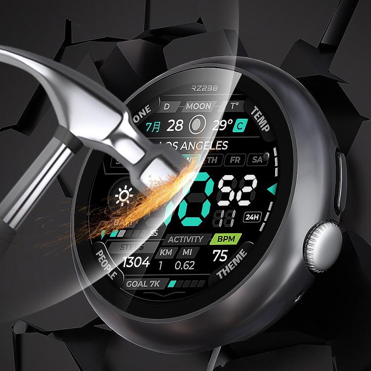 For Google Pixel Watch4 41mm Tempered Film Integrated PC Watch Protective Cover(Midnight Blue)