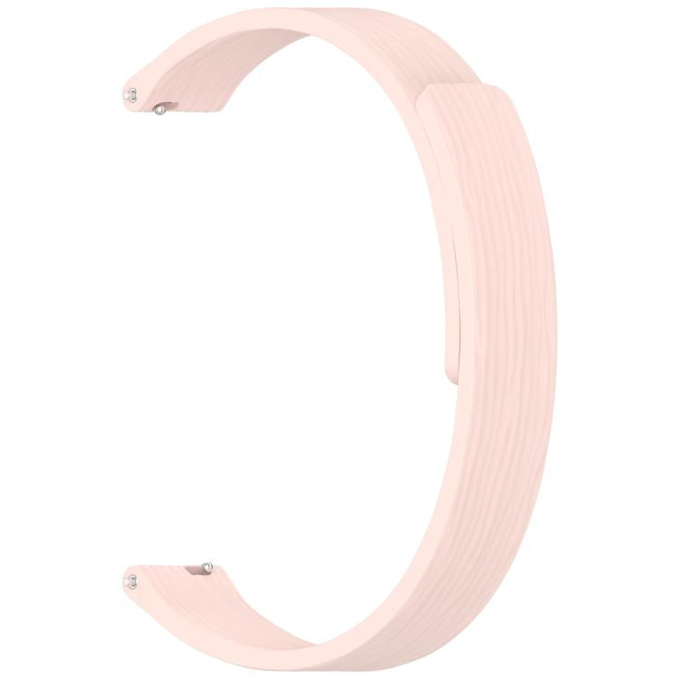 12mm Striped Soft Magnetic Silicone Watch Band(Pink)