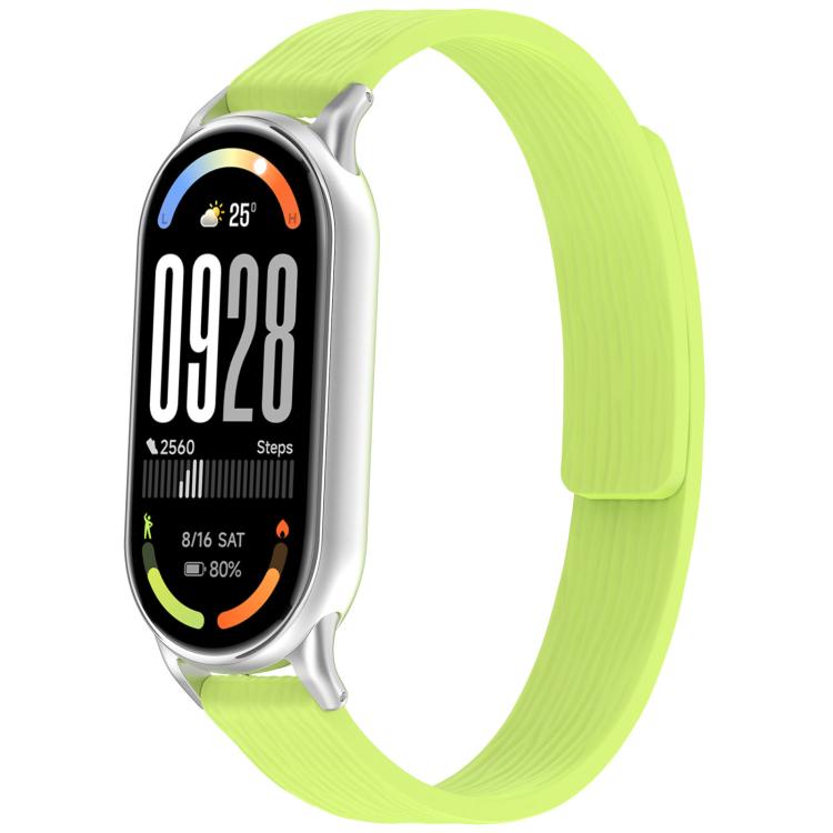 12mm Striped Soft Magnetic Silicone Watch Band(Green)