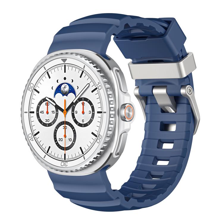 For Samsung Galaxy Watch8 / Watch8 Classic Silver Buckle Silicone Watch Band(Blue)