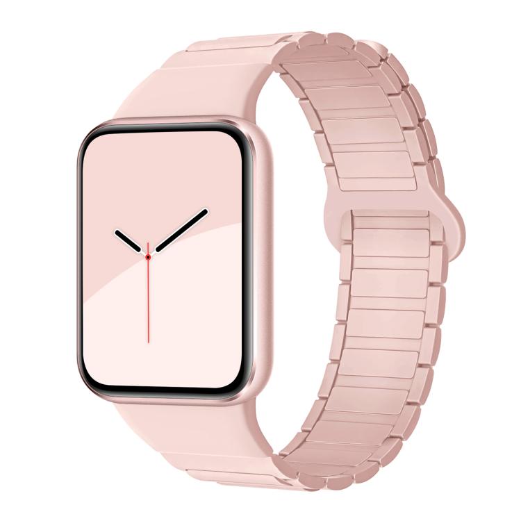 For Xiaomi Smart Band 9 Pro / Redmi Watch 5 Tri-Beads Magnetic Silicone Watch Band(Pink Gold)
