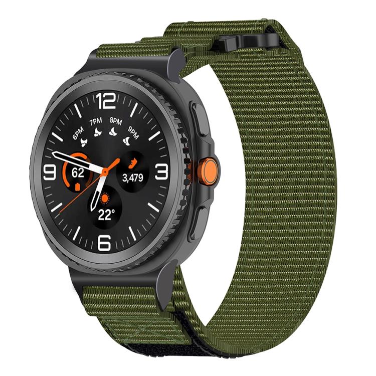 For Samsung Galaxy Watch8 / Watch8 Classic Two Sections Nylon Hook And Loop Fastener Watch Band(Green)