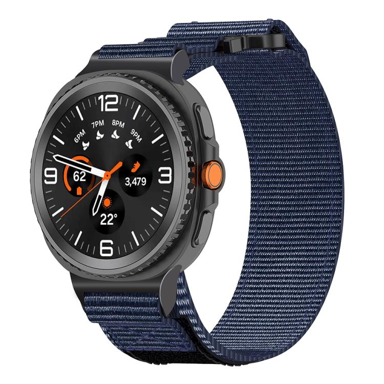 For Samsung Galaxy Watch8 / Watch8 Classic Two Sections Nylon Hook And Loop Fastener Watch Band(Blue)