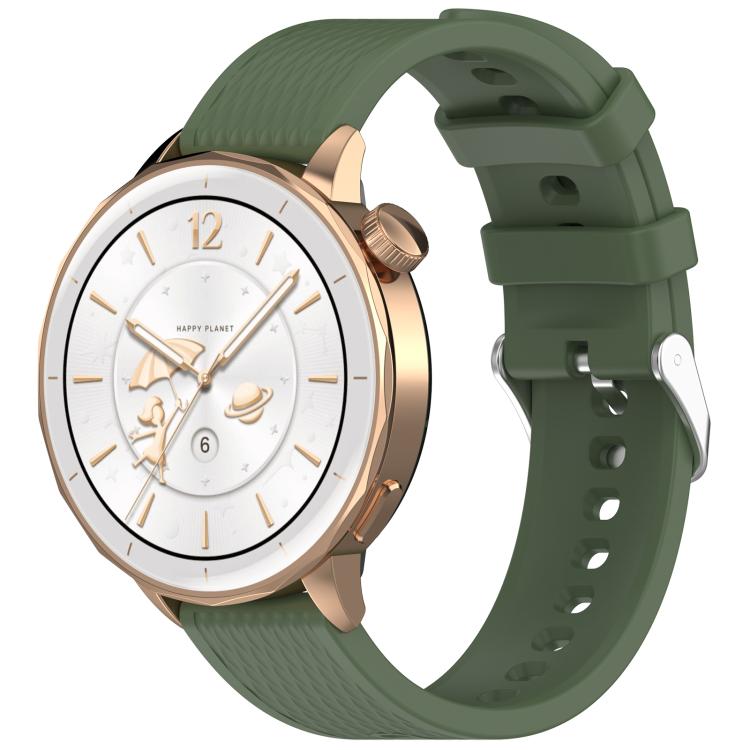 For OnePlus Watch 3 43mm Rhombic Texture Groove Silicone Watch Band(Dark Green)