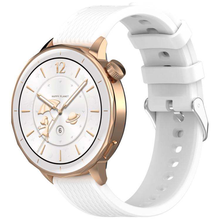 For OnePlus Watch 3 43mm Rhombic Texture Groove Silicone Watch Band(White)