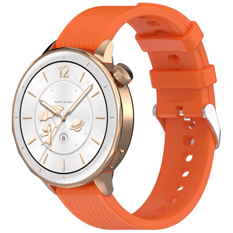 For OnePlus Watch 3 43mm Rhombic Texture Groove Silicone Watch Band(Orange)