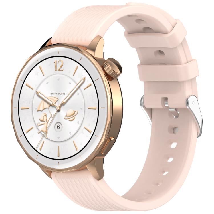 For OnePlus Watch 3 43mm Rhombic Texture Groove Silicone Watch Band(Light Pink)