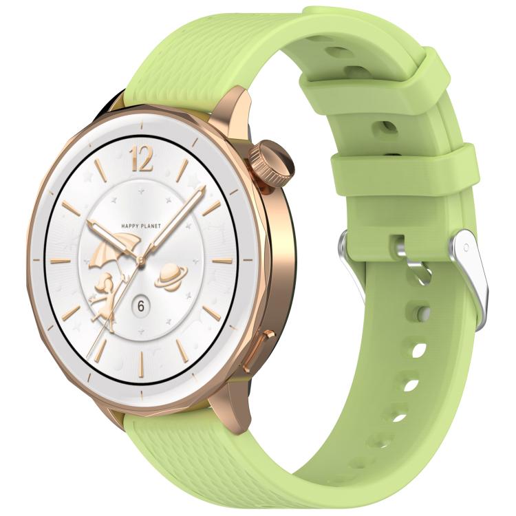 For OnePlus Watch 3 43mm Rhombic Texture Groove Silicone Watch Band(Lime)