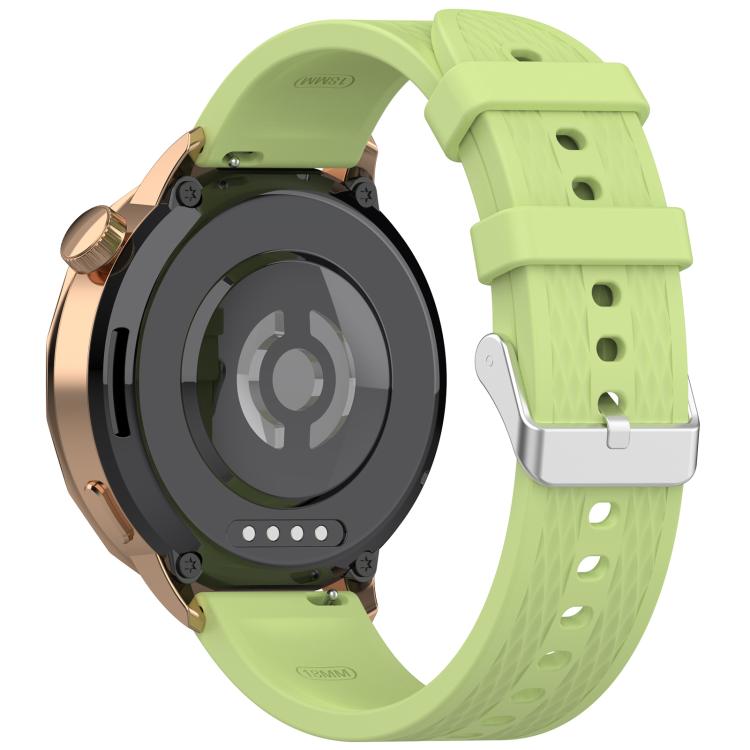 For OnePlus Watch 3 43mm Rhombic Texture Groove Silicone Watch Band(Lime)