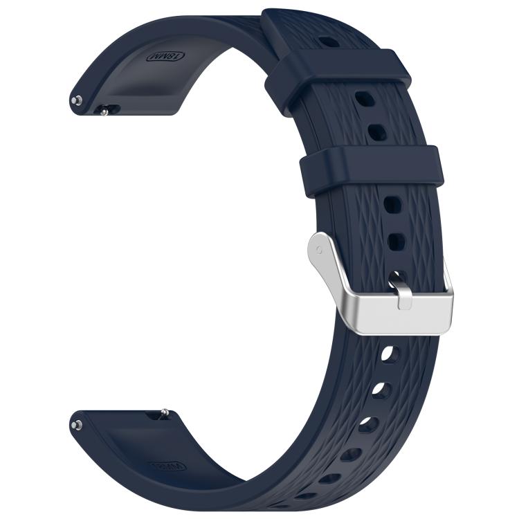 For OnePlus Watch 3 43mm Rhombic Texture Groove Silicone Watch Band(Ink Blue)