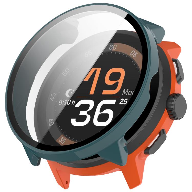 For Suunto Run Tempered Film Integrated PC Watch Protective Cover(Pine Green)