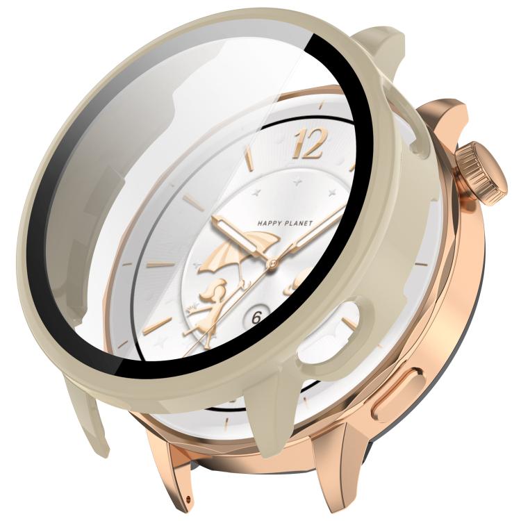 For OnePlus Watch 3 43mm Tempered Film Integrated PC Watch Protective Cover(Ivory White)