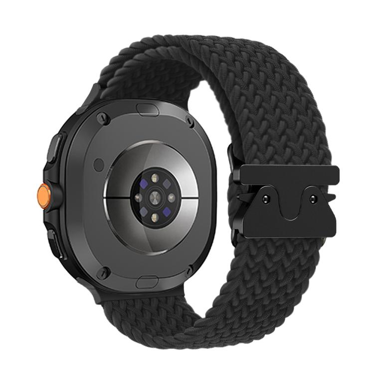 For Samsung Galaxy Watch8 / Watch8 Classic Parachute Buckle Braided Nylon Watch Band(Black)