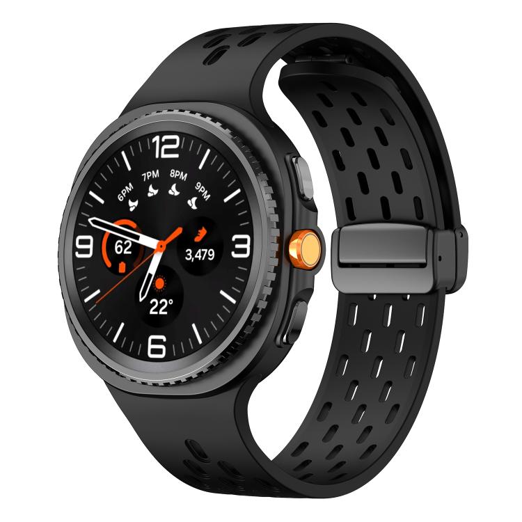 For Samsung Galaxy Watch8 / Watch8 Classic Mesh Magnetic Silicone Watch Band(Black)