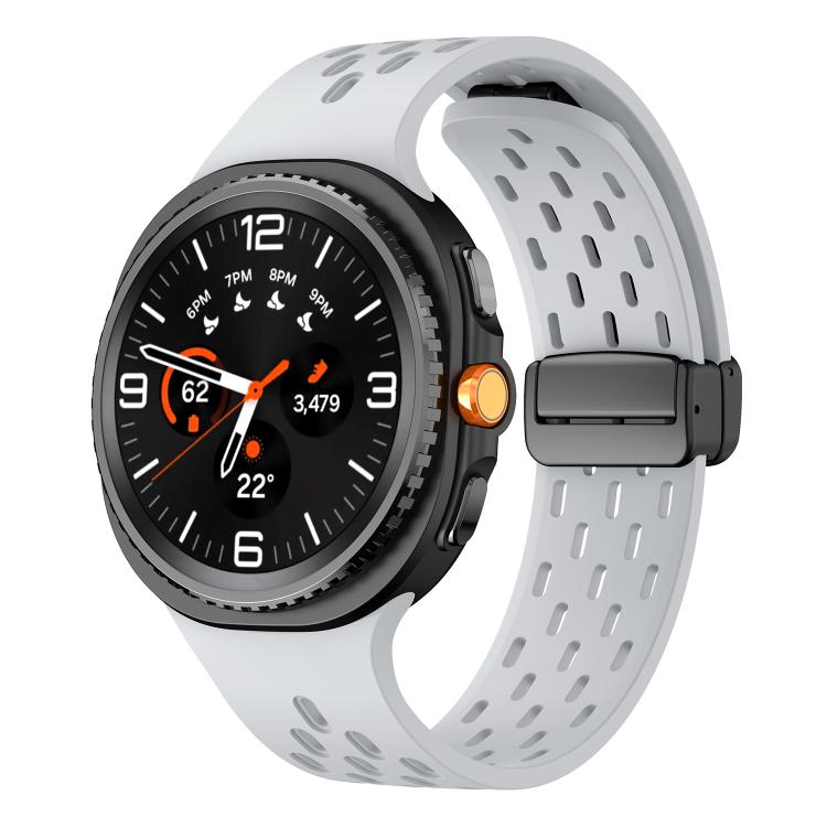 For Samsung Galaxy Watch8 / Watch8 Classic Mesh Magnetic Silicone Watch Band(Gray)