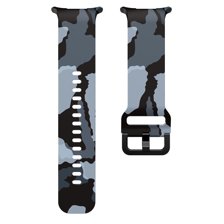 For Samsung Galaxy Watch Ultra 47mm / Ultra 2025 Printed Silicone Watch Band(Black Gray Camouflage)
