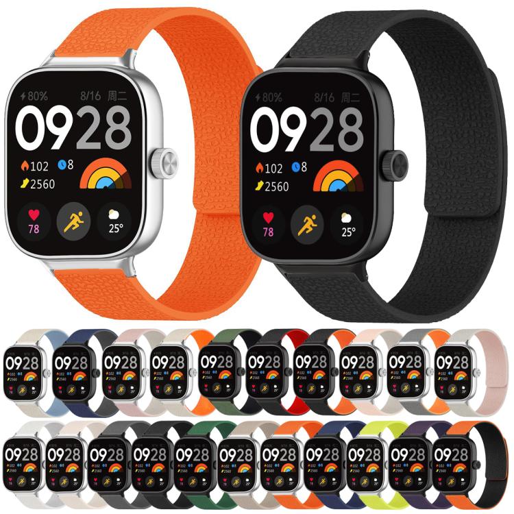 For Xiaomi Smart Band 9 Pro / Redmi Watch 5 Lychee Texture Soft Magnetic Silicone Watch Band(Black) - free shipping - PMC TechLife - Order now!