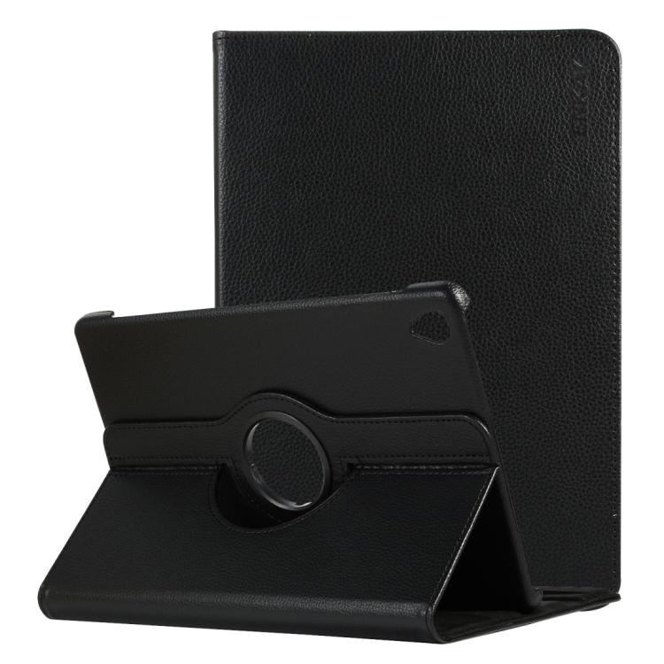 ENKAY 360 Degree Rotation Lichi Texture Leather Case with Holder for HUAWEI MediaPad M6 10.8 2019(Black) - free shipping - PMC Jewellery - Order now!