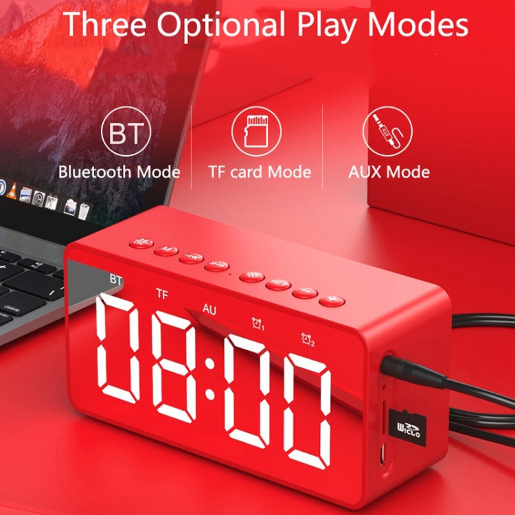 AEC BT506 Speaker with Mirror, LED Clock Display, Dual Alarm Clock, Snooze, HD Hands-free Calling, HiFi Stereo(Black) - free shipping - PMC Jewellery - Order now!