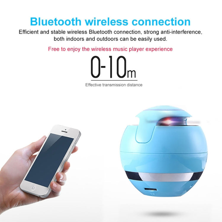 A18 Ball Bluetooth Speaker with LED Light Portable Wireless Mini Speaker Mobile Music MP3 Subwoofer Support TF (Blue)