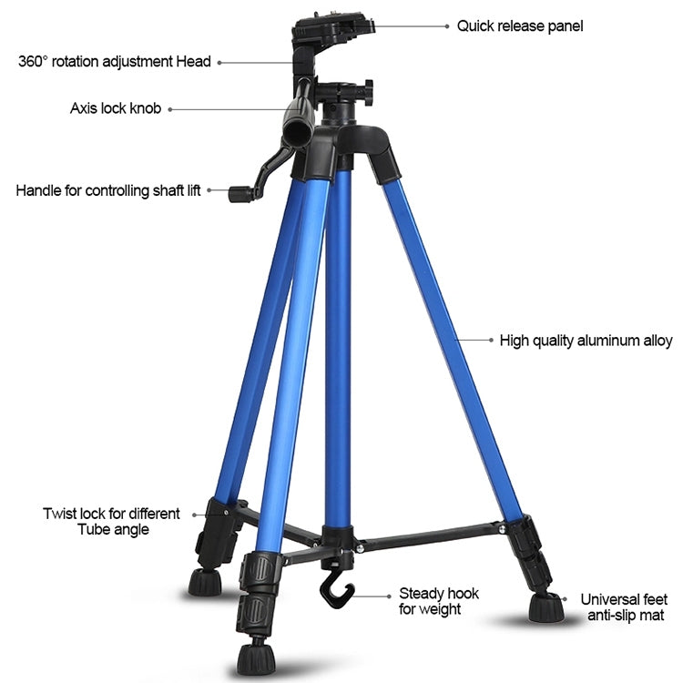 Portable Phone Live Selfie 3366 Tripod Stand DV SLR Camera Self-timer Full Light Bracket(Silver)