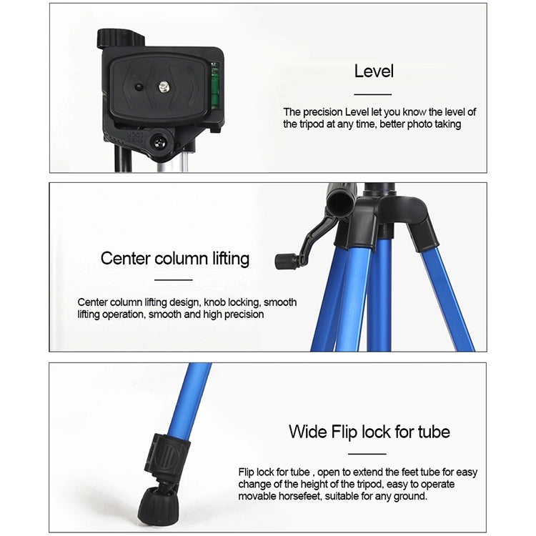 Portable Phone Live Selfie 3366 Tripod Stand DV SLR Camera Self-timer Full Light Bracket(Black)
