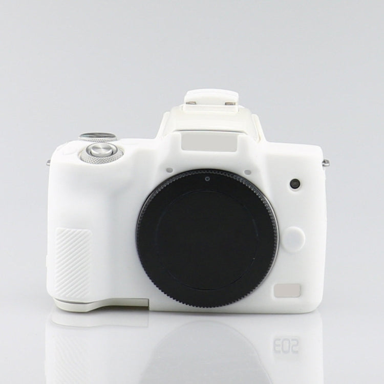 Richwell Silicone Armor Skin Case Body Cover Protector for Canon EOS M50 Body Digital Camera(White)