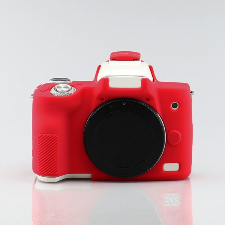 Richwell Silicone Armor Skin Case Body Cover Protector for Canon EOS M50 Body Digital Camera(Red)