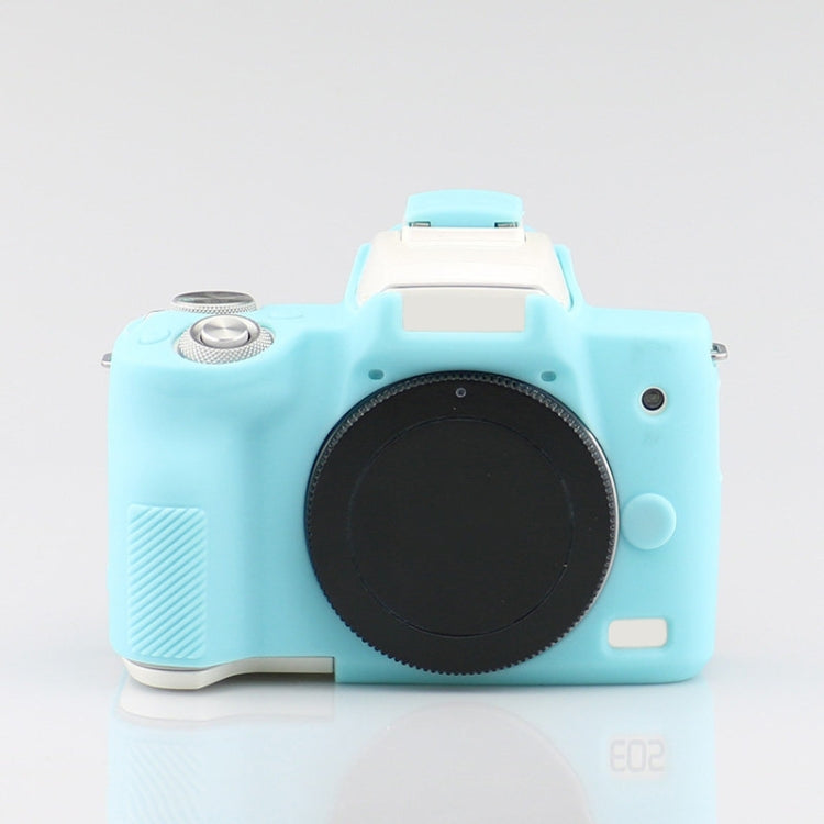Richwell Silicone Armor Skin Case Body Cover Protector for Canon EOS M50 Body Digital Camera(Sky blue)