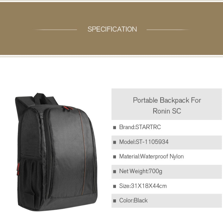 STARTRC Outdoor Travel Portable Waterproof Nylon Backpack for DJI Ronin-SC / Mavic 2 Drone - free shipping - PMC Jewellery - Order now!