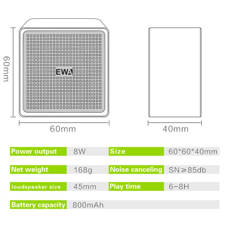EWA A105 High Hidelity Bluetooth Speaker, Small Size High Power Bass, TWS Bluetooth Technology Support TF(Gold)