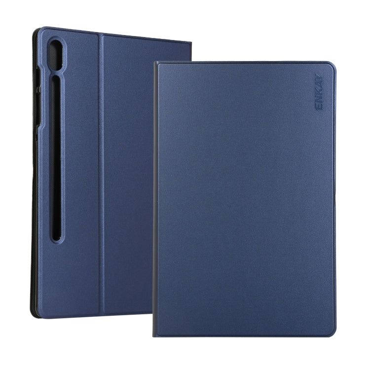 ENKAY Horizontal Flip PU Leather Case with Holder for Galaxy Tab S6 10.5 T860 / T865(Dark Blue)
