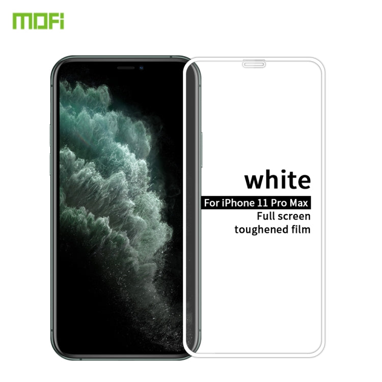 For iPhone 11 Pro Max MOFI 9H 2.5D Full Screen Tempered Glass Film(White)