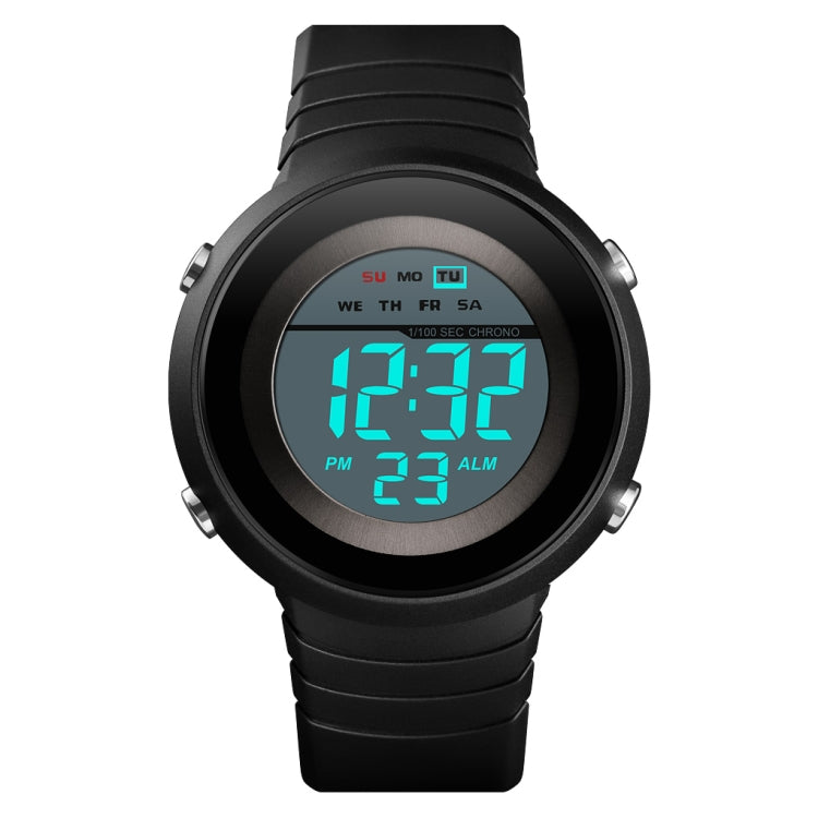 SKMEI 1497 Fashion Simple Backlight Single Display Electronic Watch Timing Alarm Watch(Black White)