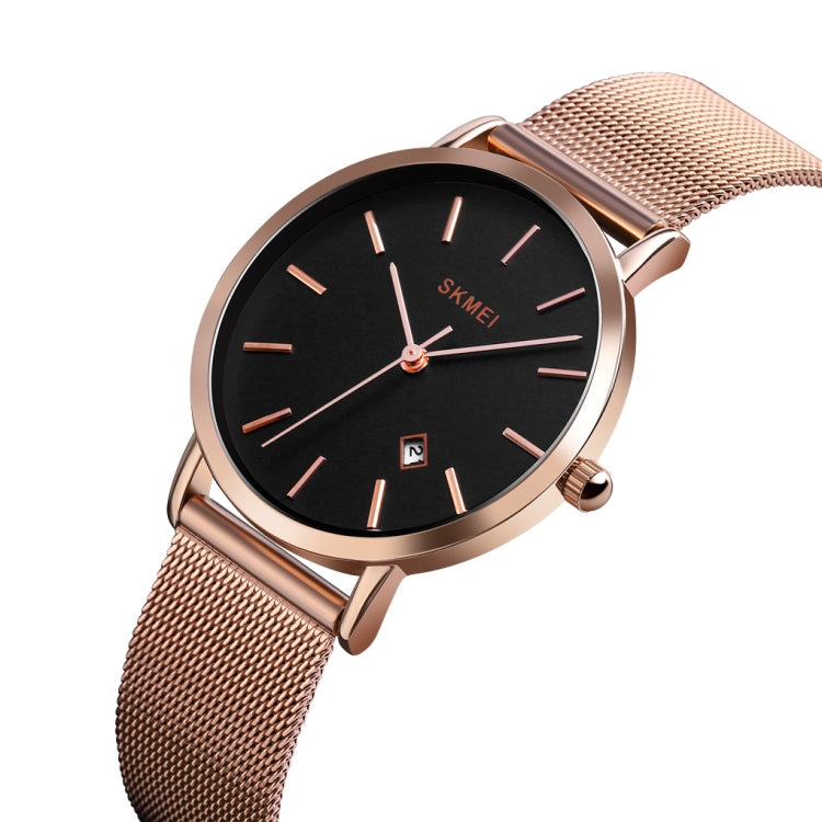SKMEI 1530 Fashion Europe And America Simple Business Women Wristwatch Elegant Thin Female Student Quartz Watch(Rose Gold)