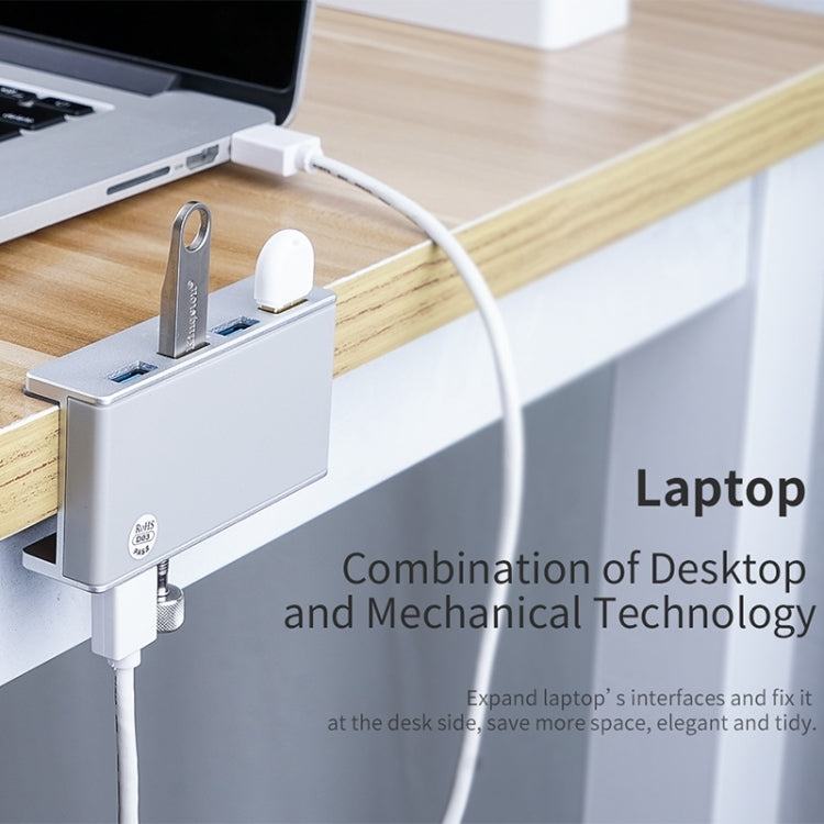 ORICO MH4PU-P Aluminum Alloy 4 Ports USB3.0 Clip-type HUB(Silver)