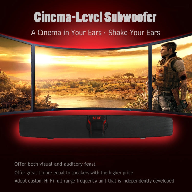 New Rixing NR7017 TWS Portable 10W Stereo Surround Soundbar Bluetooth Speaker with Microphone(Red)