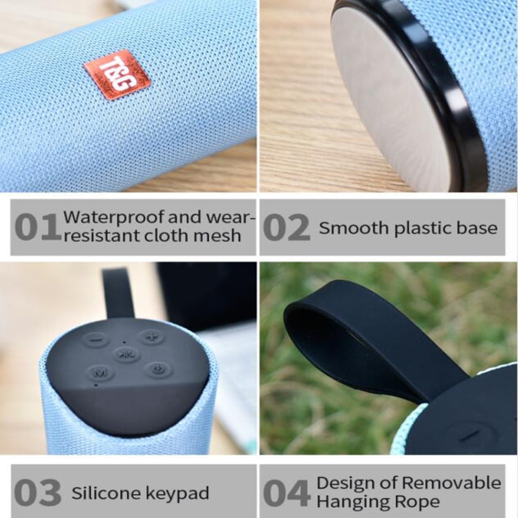 T&G TG113 Portable Bluetooth Speakers Waterproof Stereo Outdoor Loudspeaker MP3 Bass Sound Box with FM Radio(Blue) - free shipping - PMC Jewellery - Order now!
