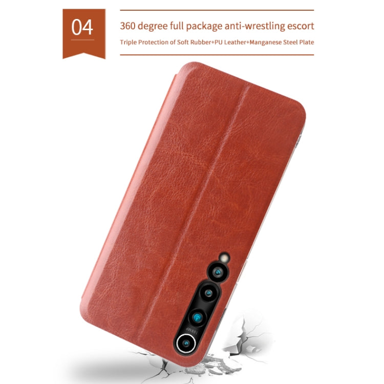 For Xiaomi Mi 10 MOFI Rui Series Classical Leather Embedded Steel Plate All-inclusive Horizontal Flip PU Leather Case(Red)