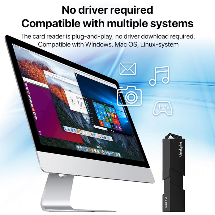 Lenovo D204 USB3.0 Two in One Card Reader - free shipping - PMC Jewellery - Order now!