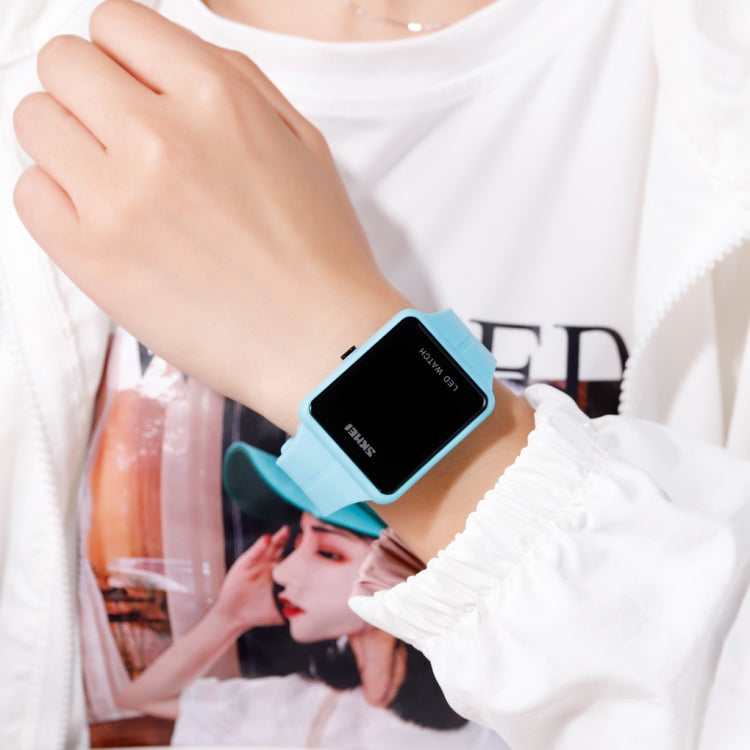 SKMEI 1541 Fashion Led Watch Square Couple Model Water-resistant Electronic Watch Silicone Watch(Blue)