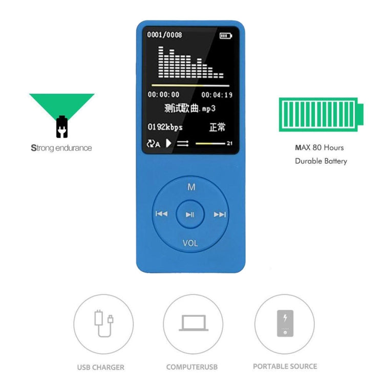 Fashion Portable LCD Screen FM Radio Video Games Movie MP3 MP4 Player Mini Walkman, Memory Capacity:4GB(Green)