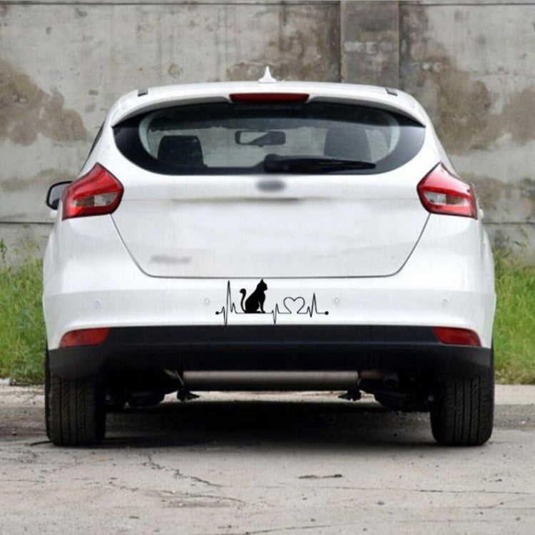 10 PCS Cat Heartbeat Lifeline Shape Vinyl Decal Creative Car Stickers Car Styling Truck Accessories, Size: 26.5x12cm (Black) - Decorative Sticker by PMC TechLife | Online Shopping South Africa | PMC TechLife | Buy Now Pay Later Mobicred