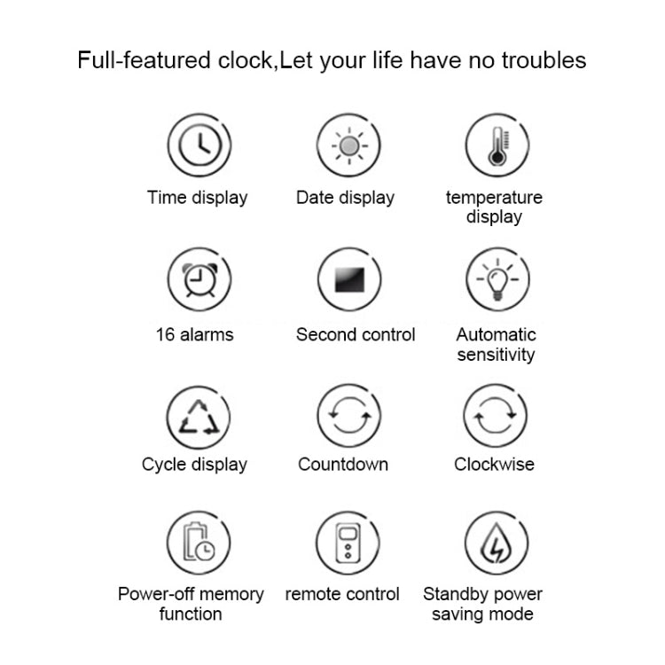 Multifunctional LED Wall Clock Creative Digital Clock, Style:Sealed Box Remote Control(Red Font) - free shipping - PMC Jewellery - Order now!