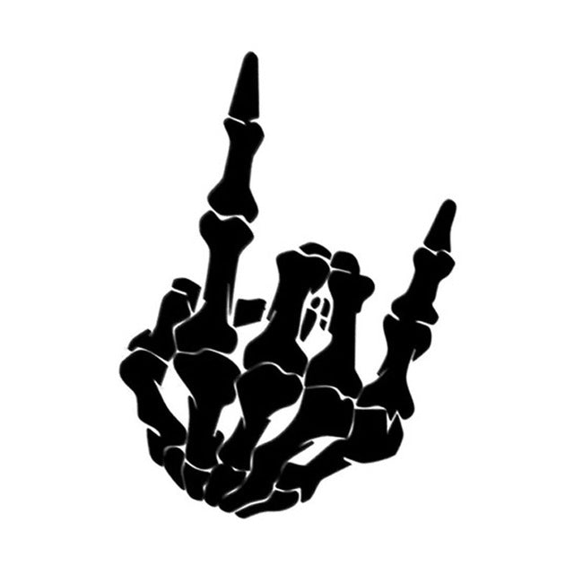 10 PCS QYPF Skull Finger Pattern Car Sticker Vinyl Decoration, Size: 13x18cm(Black)