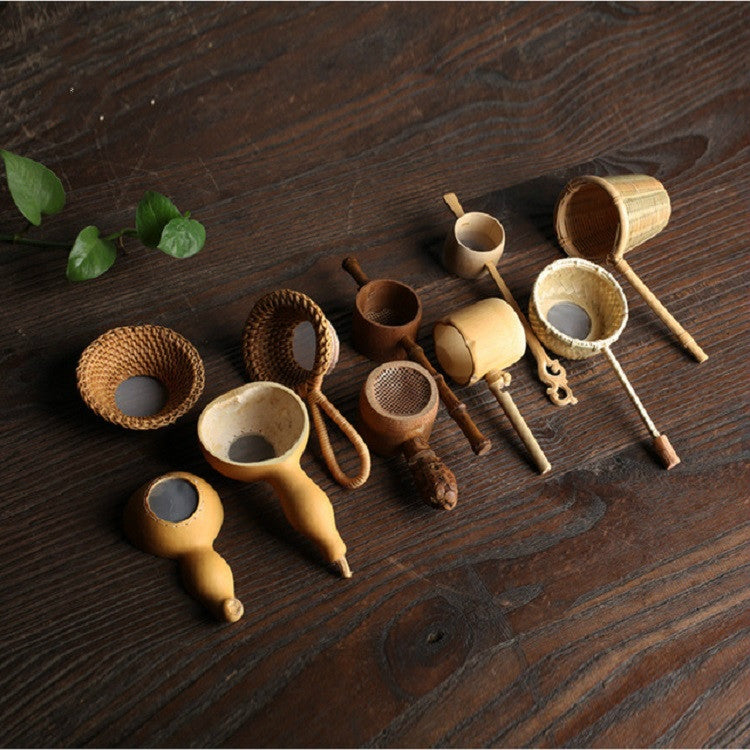 Bamboo Woven Creative Filter Reusable Filter Tea Colander Gadget, Style:Bamboo Pole Hole Tea Leak