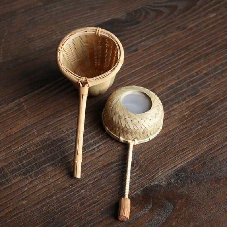 Bamboo Woven Creative Filter Reusable Filter Tea Colander Gadget, Style:Bamboo Woven Tea Leak