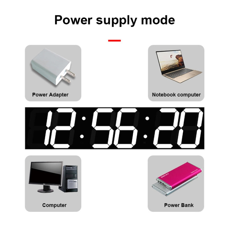 Creative LED Digital Wall Clock Multi-function WIFI Clock, Style:6 Bit Hollow WIFI(White)
