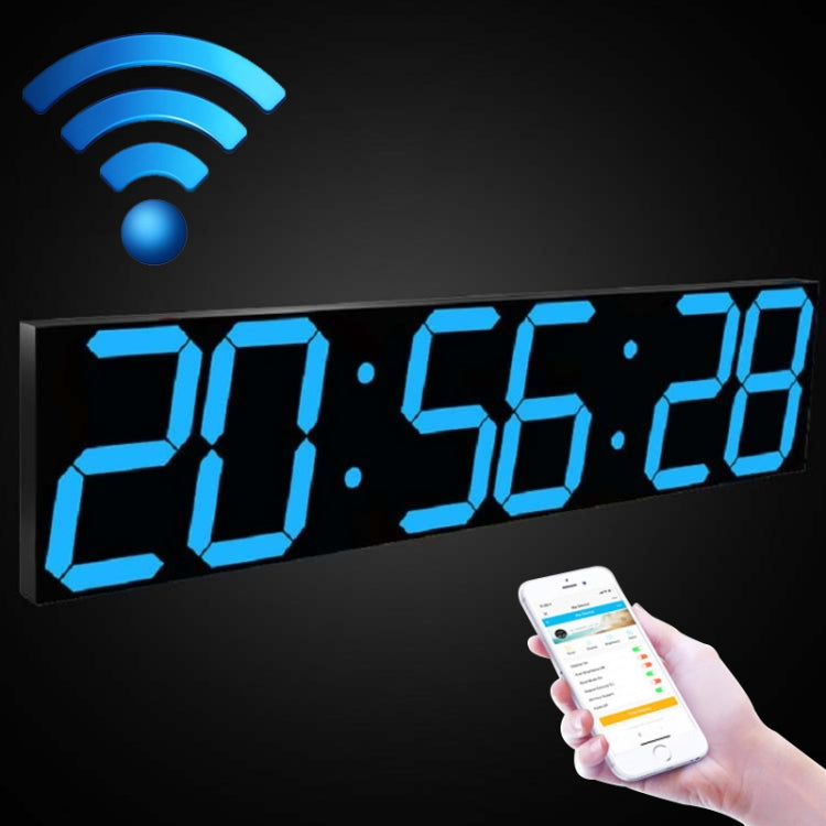 Creative LED Digital Wall Clock Multi-function WIFI Clock, Style:6 Bit Sealed Box WIFI(Ice Blue)